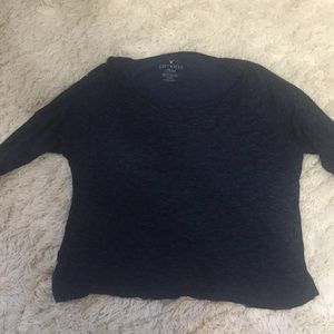 Dark blue clingy long sleeve t